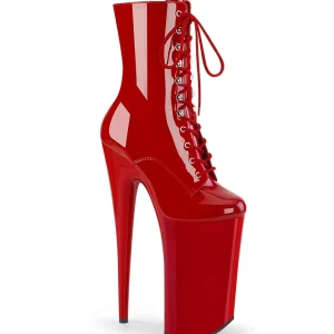 Rouge Verni 25,5 cm BEYOND-1020 talons très hauts - bottines plateforme extrême