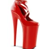 Rouge Verni 25,5 cm BEYOND-087 talons très hauts - escarpins plateforme extrême