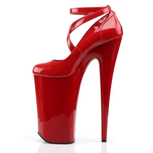 Rouge Verni 25,5 cm BEYOND-087 talons très hauts - escarpins plateforme extrême
