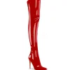 Rouge Verni 13 cm COURTLY-3012 bottes cuissardes pleaser