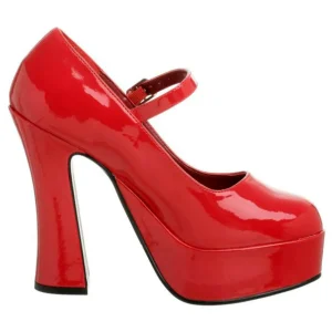 Rouge Verni 13 cm DOLLY-50 Mary Jane Escarpins Haut Talon