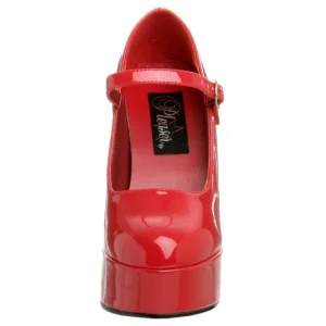 Rouge Verni 13 cm DOLLY-50 Mary Jane Escarpins Haut Talon