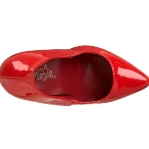 Rouge Verni 15 cm DOMINA-420 talon aiguille très haut et bout pointu