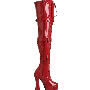 Rouge Verni 13 cm ELECTRA-3028 bottes cuissardes hommes