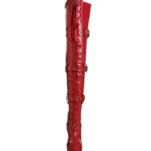 Rouge Verni 13 cm ELECTRA-3028 bottes cuissardes hommes