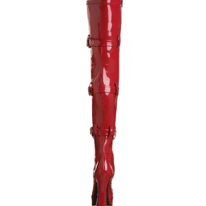 Rouge Verni 13 cm ELECTRA-3028 bottes cuissardes hommes