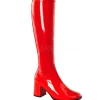 Rouge Verni 7,5 cm GOGO-300 Bottes Femmes pour Hommes