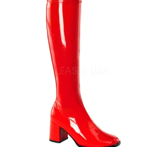 Rouge Verni 7,5 cm GOGO-300 Bottes Femmes pour Hommes