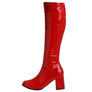 Rouge Verni 7,5 cm GOGO-300 Bottes Femmes pour Hommes