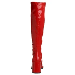Rouge Verni 7,5 cm GOGO-300 Bottes Femmes pour Hommes