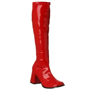 Rouge Verni 7,5 cm GOGO-300 Bottes Femmes pour Hommes