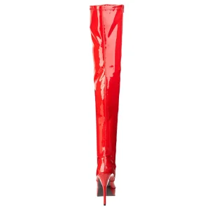 Rouge Verni 13,5 cm INDULGE-3000 bottes cuissardes hommes