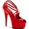 Rouge Verni 15 cm Pleaser DELIGHT-612 Escarpins Haut Talon