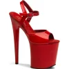 Rouge Verni 20 cm Pleaser FLAMINGO-809 Talons Hauts Plateforme