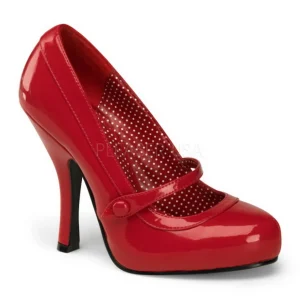 Rouge Verni 12 cm retro vintage CUTIEPIE-02 escarpins mary jane plateforme cachée