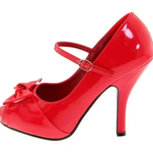 Rouge Verni 12 cm retro vintage CUTIEPIE-08 Escarpin Bout Ouvert