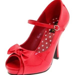 Rouge Verni 12 cm retro vintage CUTIEPIE-08 Escarpin Bout Ouvert