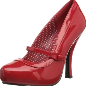 Rouge Verni 12 cm retro vintage CUTIEPIE-02 escarpins mary jane plateforme cachée