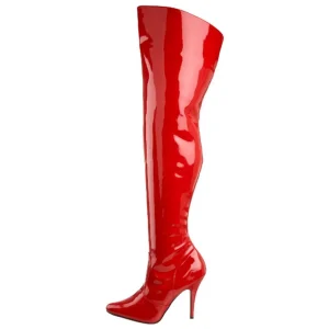 Rouge Verni 13 cm SEDUCE-3010 bottes cuissardes hommes