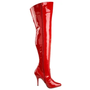 Rouge Verni 13 cm SEDUCE-3010 bottes cuissardes hommes