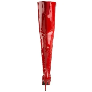 Rouge Verni 13 cm SEDUCE-3010 bottes cuissardes hommes