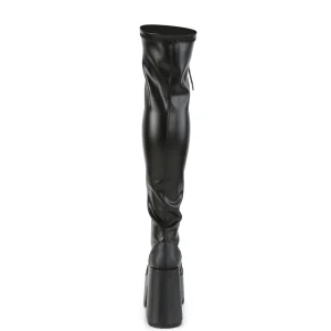 Similicuir 13 cm CAMEL-300 femme overknee botte plateforme épais talon chunky