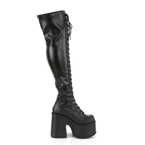Similicuir 13 cm CAMEL-300 femme overknee botte plateforme épais talon chunky