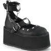 Similicuir 11,5 cm DAMNED-56 emo chaussures mary jane à boucles