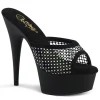 Similicuir 15 cm DELIGHT-601-6RM mule à talon hauts noirs
