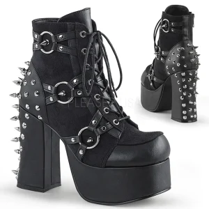 Similicuir 11,5 cm DemoniaCult CHARADE-100 bottines gothique avec rivets