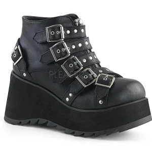 Similicuir 8 cm DemoniaCult SCENE-30 bottines gothique avec boucles