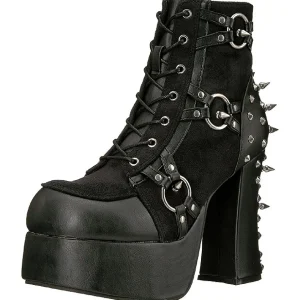 Similicuir 11,5 cm DemoniaCult CHARADE-100 bottines gothique avec rivets