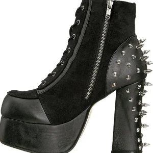 Similicuir 11,5 cm DemoniaCult CHARADE-100 bottines gothique avec rivets