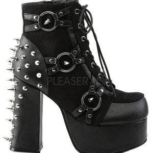 Similicuir 11,5 cm DemoniaCult CHARADE-100 bottines gothique avec rivets