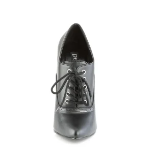 Similicuir 15 cm DOMINA-460 escarpins talons oxford à lacets noir