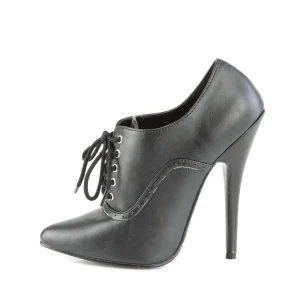 Similicuir 15 cm DOMINA-460 escarpins talons oxford à lacets noir