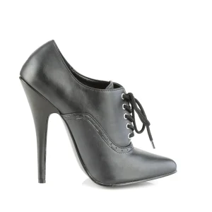 Similicuir 15 cm DOMINA-460 escarpins talons oxford à lacets noir