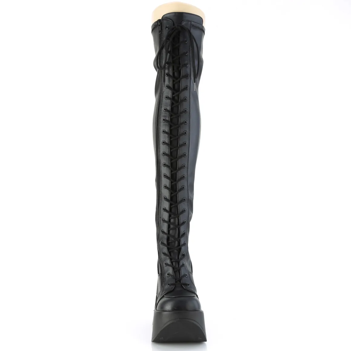 similicuir__cm_dynamite_p_1.webp Similicuir 13 cm DYNAMITE-300-2 Plateforme cuissardes et genoux talon compensé noires