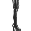 Similicuir 13 cm ELECTRA-3023 bottes cuissardes à lacets