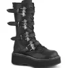 Similicuir 5 cm EMILY-322 plateformes bottes à boucles pour femmes