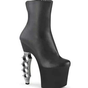Similicuir 18 cm IRONGRIP-1042 bottines à talons hauts poing américain