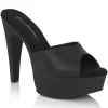 Similicuir 13 cm MARTINI-501 mule à talon hauts noirs