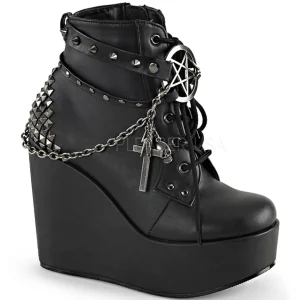 Similicuir 13 cm POISON-101 bottines compensées lolita gothique