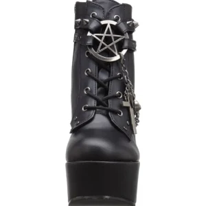 Similicuir 13 cm POISON-101 bottines compensées lolita gothique