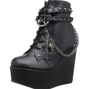 Similicuir 13 cm POISON-101 bottines compensées lolita gothique