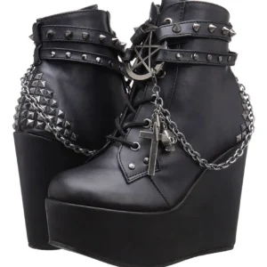 Similicuir 13 cm POISON-101 bottines compensées lolita gothique