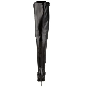 Similicuir 13 cm SEDUCE-3024 bottes cuissardes à lacets noirs