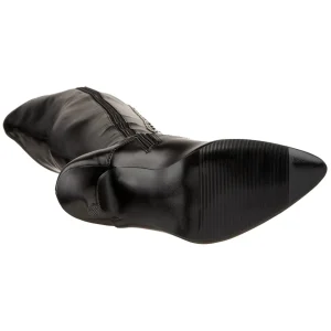 Similicuir 13 cm SEDUCE-3024 bottes cuissardes à lacets noirs