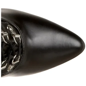 Similicuir 13 cm SEDUCE-3024 bottes cuissardes à lacets noirs