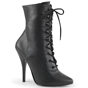 Similicuir 13 cm SEDUCE-1020 fétiche bottines à talons aiguilles noirs